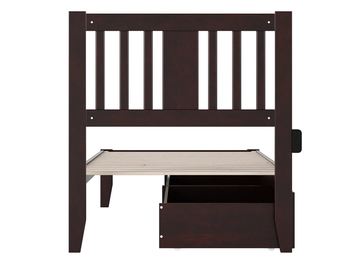 Twin XL Wood Platform Bed Frame with Set of 2 Storage Drawers A45274