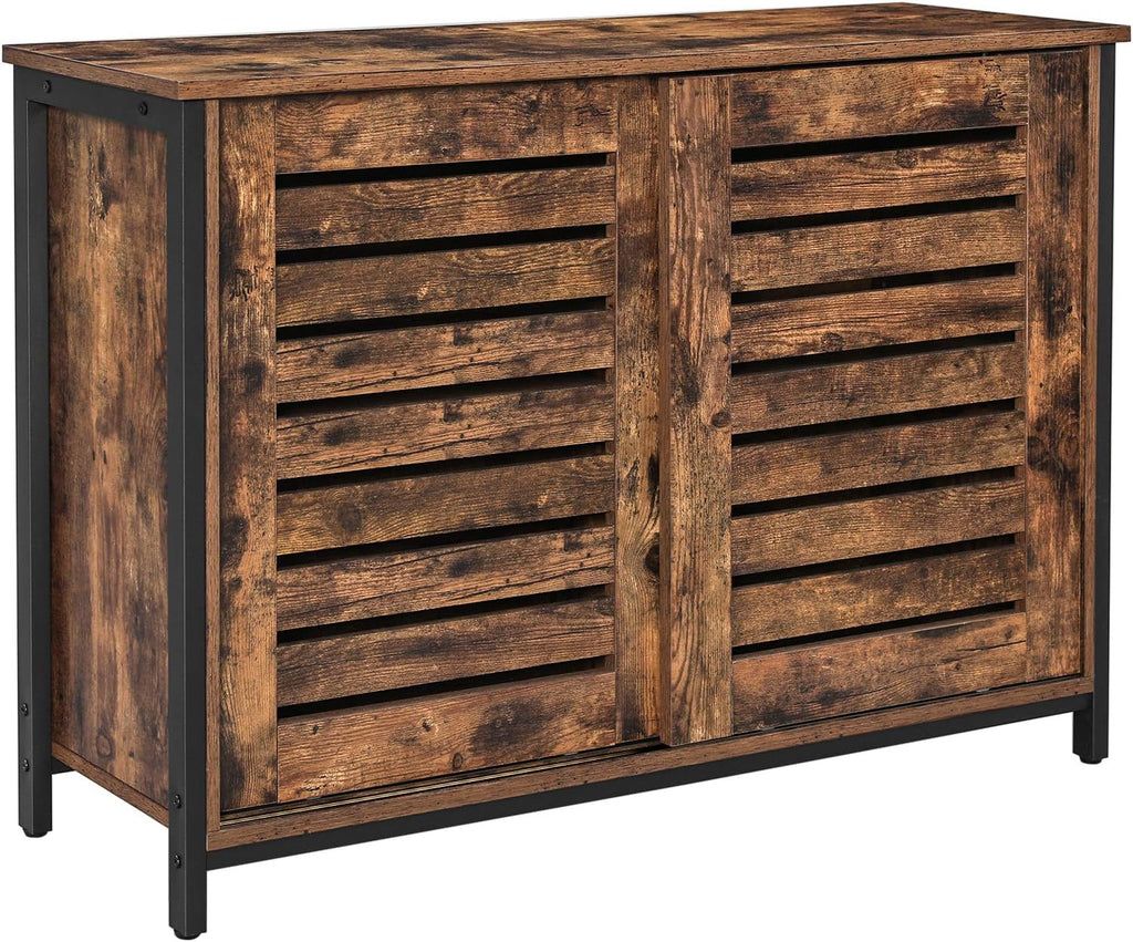 Rustic Brown Sideboard with Sliding Doors U37289
