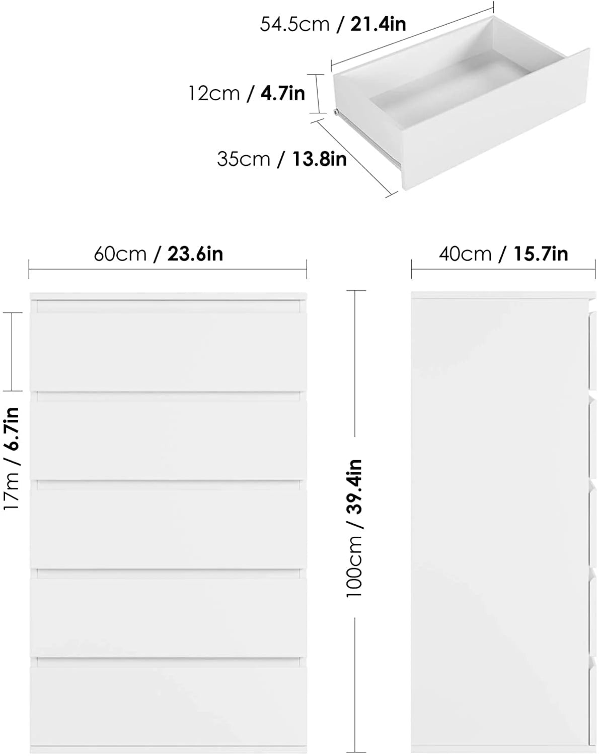White 4 Drawer Wood Dresser A314844
