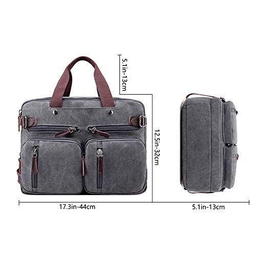 Canvas Laptop Bag Convertible Messenger Bag Fits 15.6 Inch Laptop N1443