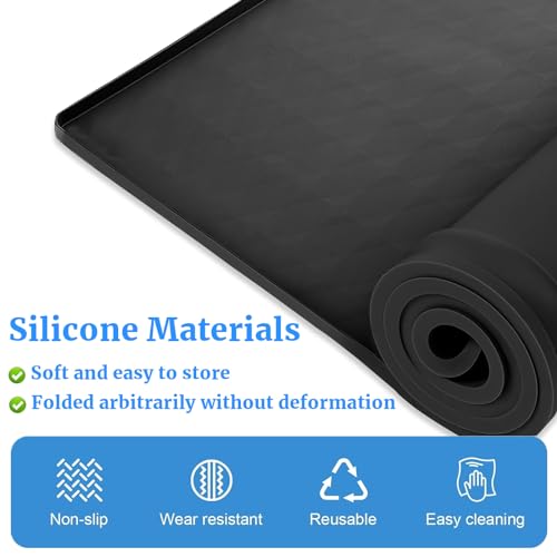 23.6" x 23.6" Silicone Waterproof Washer Dryer Top Protector Mat J1243