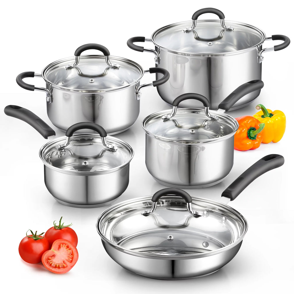 10-Piece Stainless Steel Cookware Set X4355