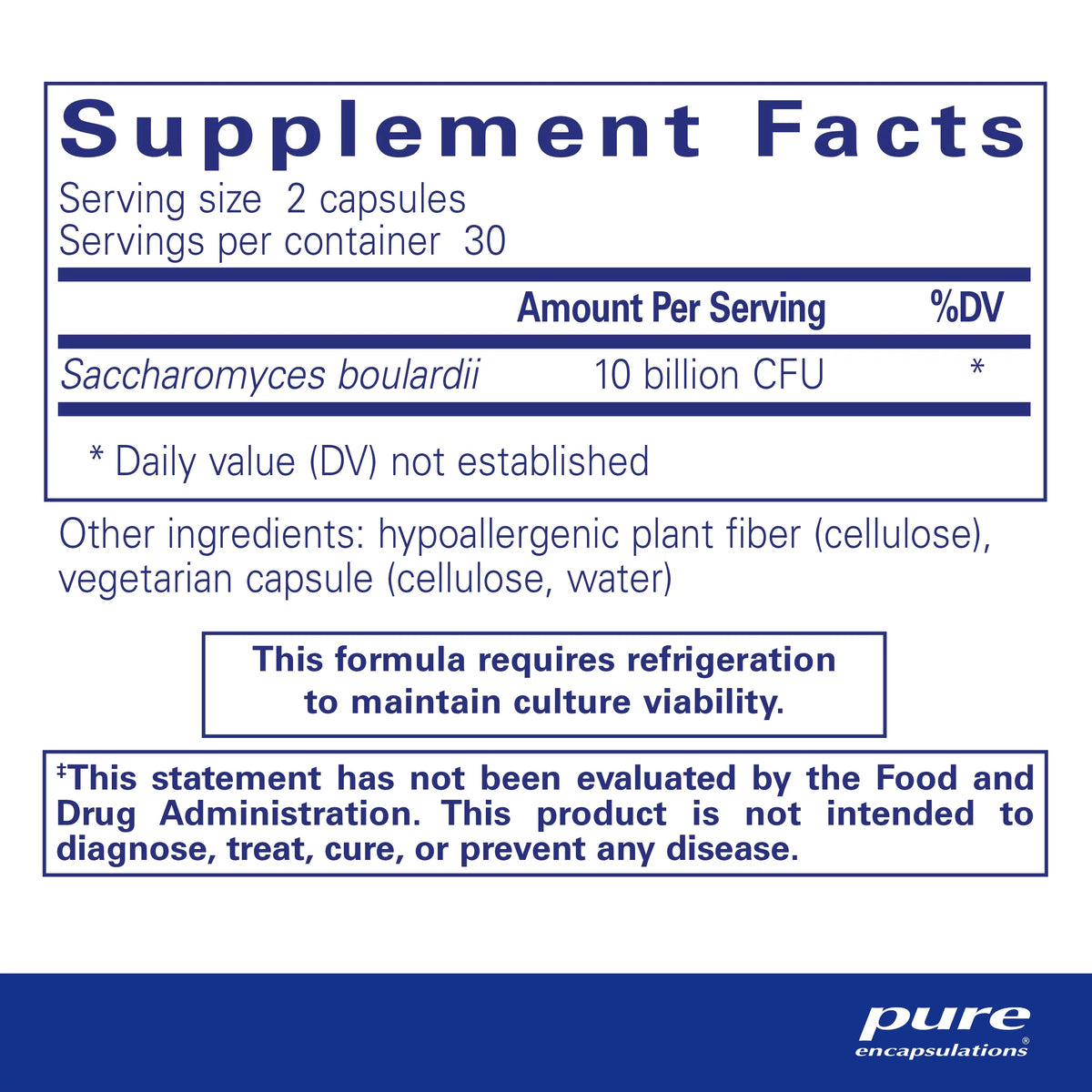 60 Capsules Saccharomyces Boulardii Probiotic L34840