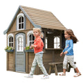 Wooden Outdoor Playhouse with Bench and Kitchen F963236