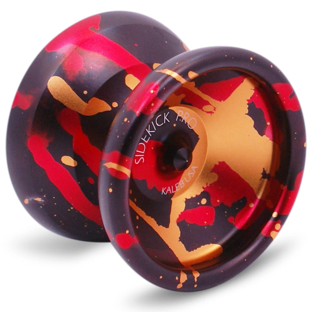 Black Red Gold Splashes Professional Aluminum YoYo G1967