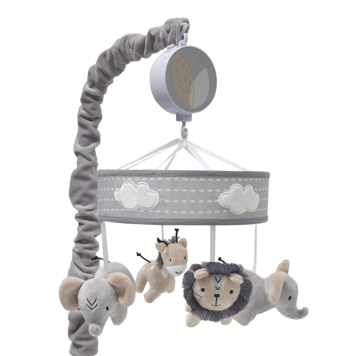 Jungle Safari Musical Baby Crib Mobile, Gray, Beige, White, Animals Pack of 2 Q39721