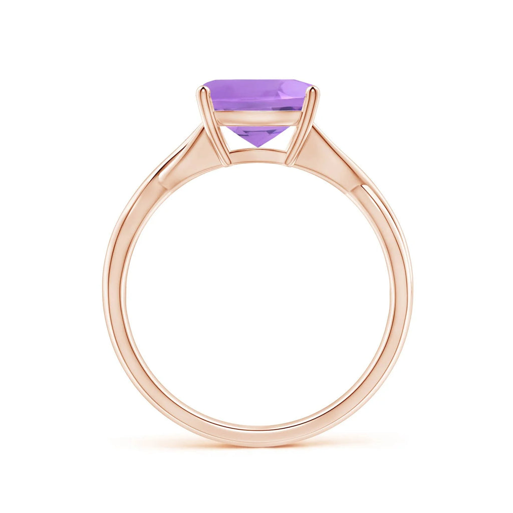 Amethyst Solitaire Engagement Ring in 14K Rose Gold M512
