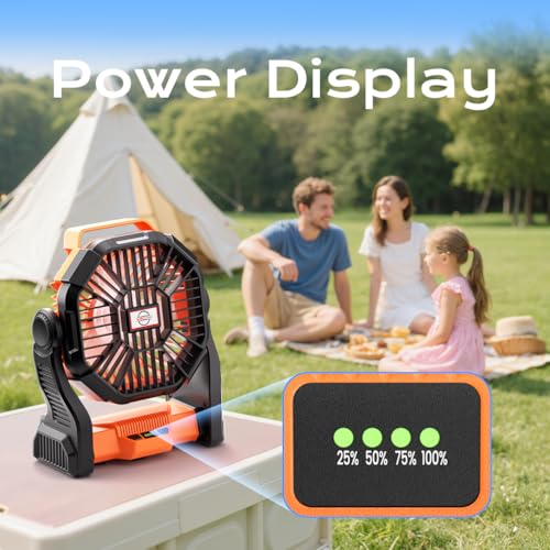 Portable Camping Fan with LED Lantern G84286