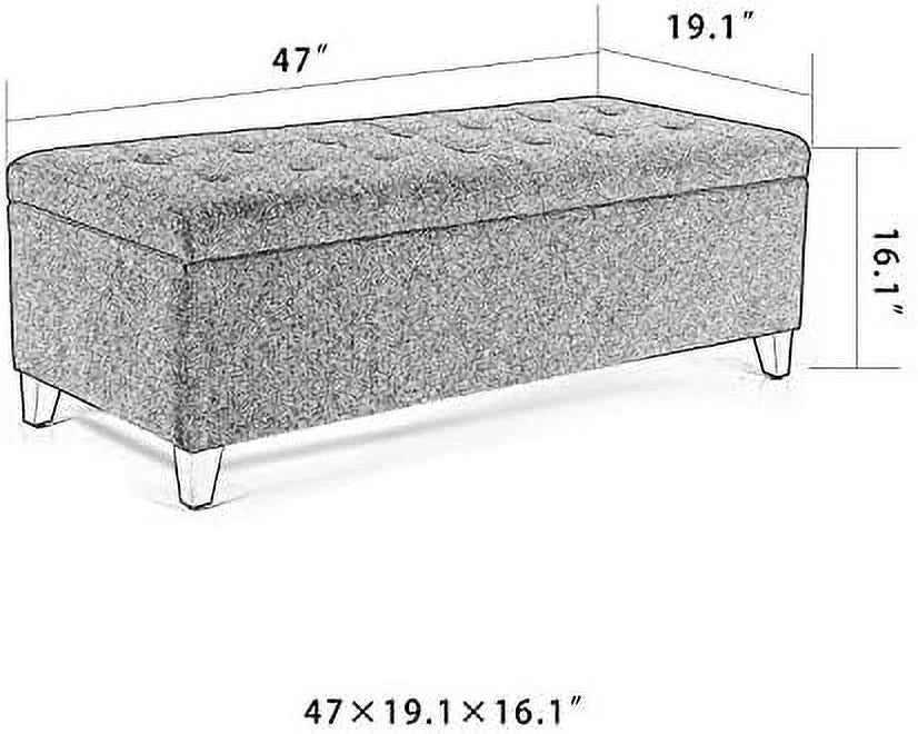 PU Leather Tufted Rectangular Ottoman Bench D696415