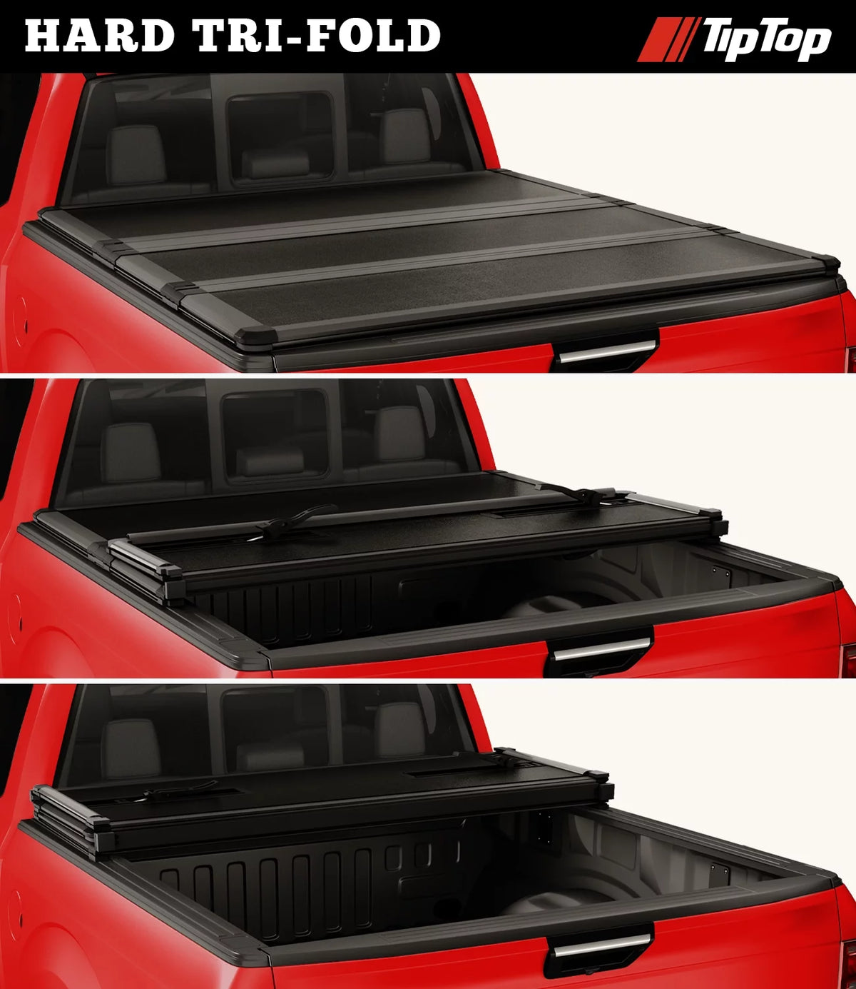 Tri-Fold Hard Tonneau Cover Truck Bed FRP 6'4" Box P8516