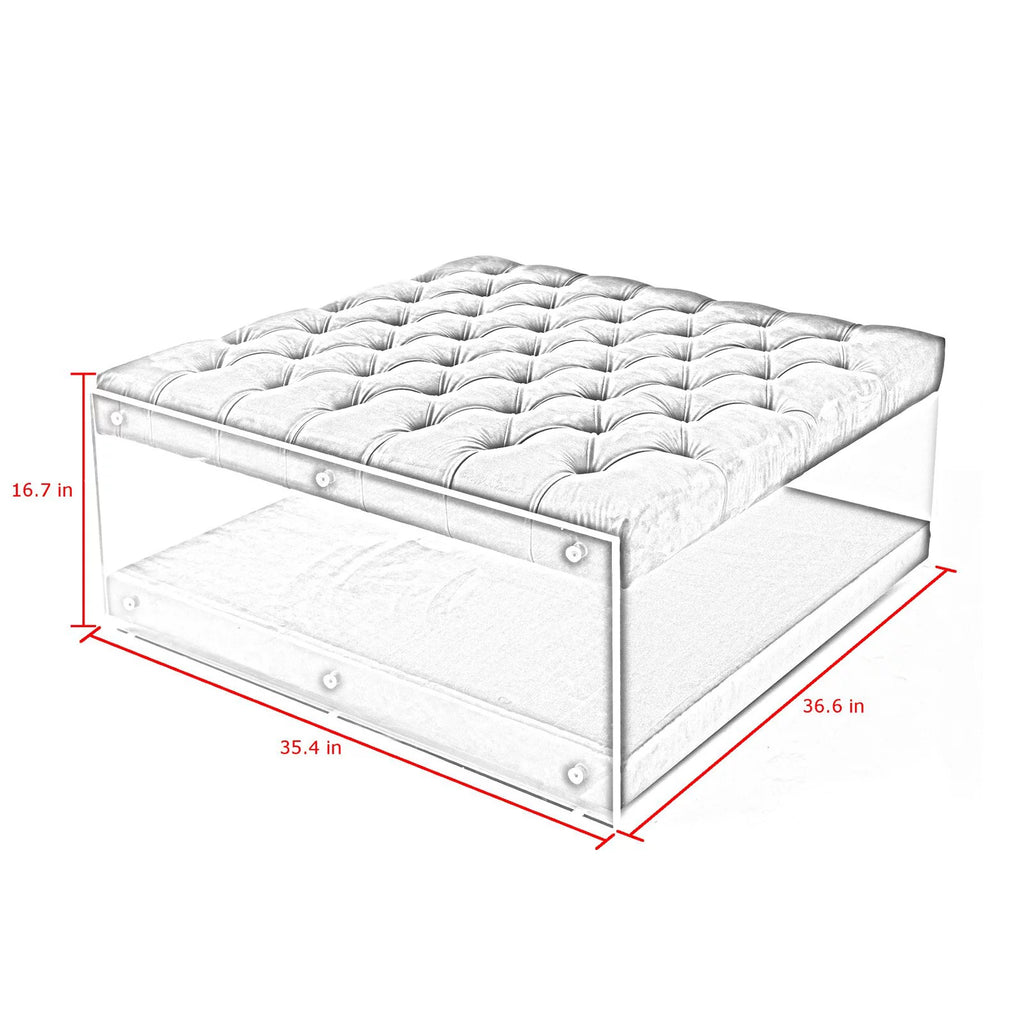 Velvet Contemporary Coffee Table Ottoman P721