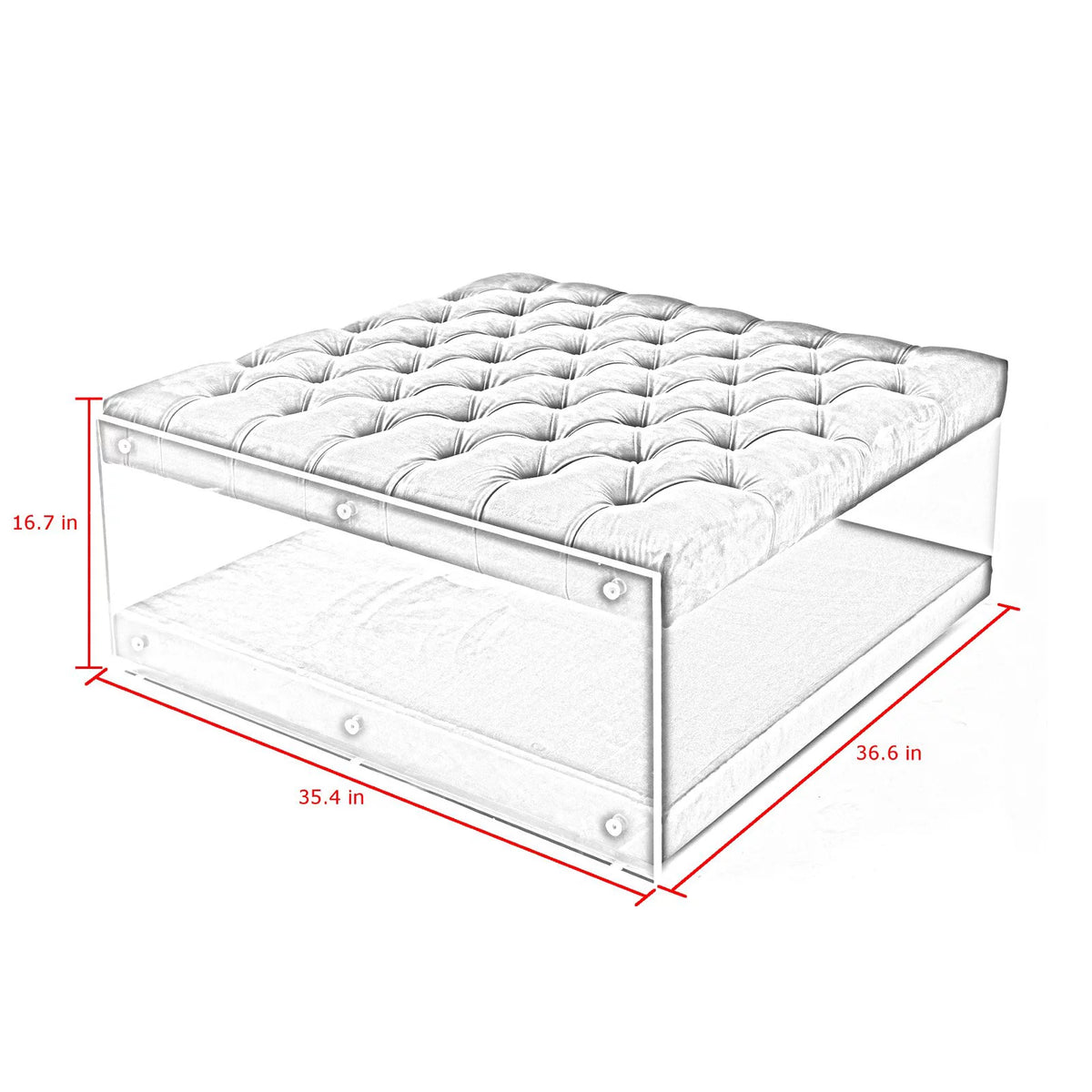Velvet Contemporary Coffee Table Ottoman P721