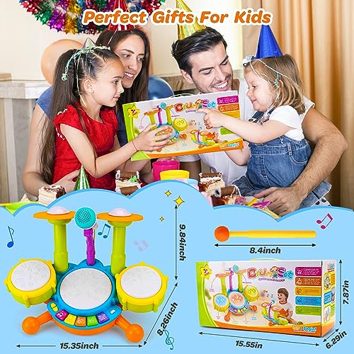 Kids Drum Set with Microphone V7059