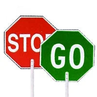 18" Stop/Go Aluminum Paddle with 9" Polygrip Handle (9 Pack) Q59902