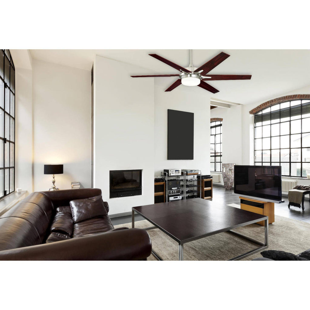 Brushed Nickel Ceiling Fan with Light Kit T89723