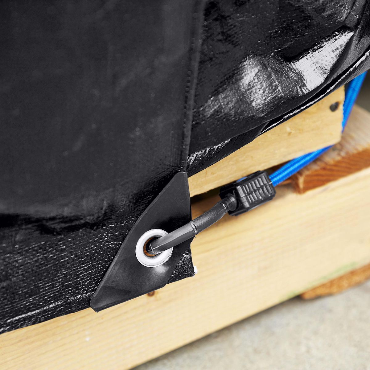 18 ft. x 24 ft. Silver and Black Weather-Resistant Tarp Q444