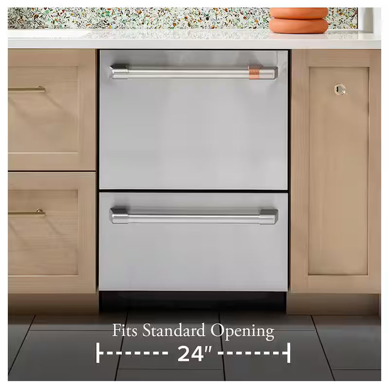 Matte White Double Drawer Dishwasher H630