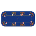 79 x 36 Inch Foldable 8-Player Poker Tabletop with Cup Holders and Carrying Bag U673555