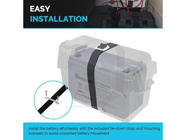 12V 100Ah Deep Cycle AGM Battery with Battery Box R136599