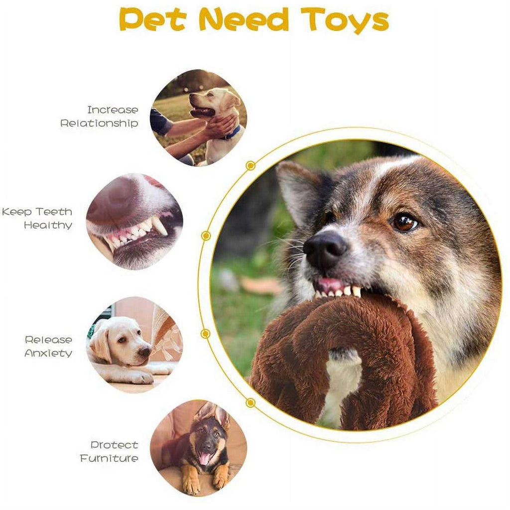 No Stuffing Plush Dog Squeaky Chew Toy O612273