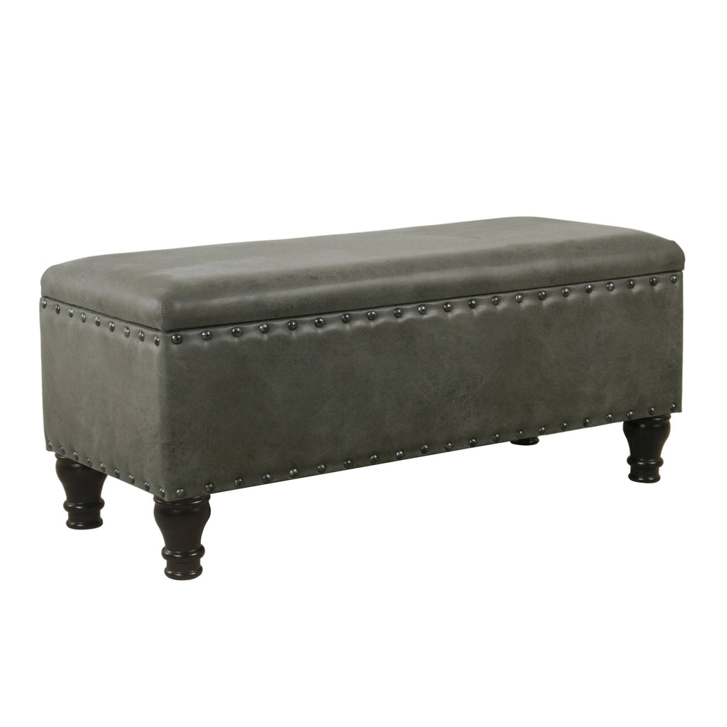Large Storage Bench with Nailhead Trim A456187