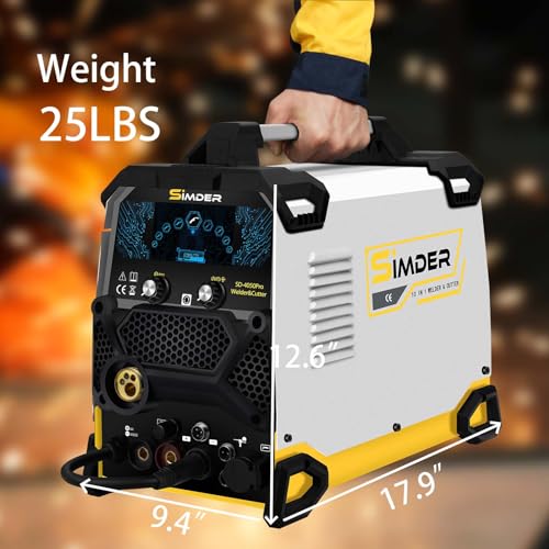 Aluminum MIG Welder Pulse MIG/MAG/HF TIG/Stick/Pilot ARC Plasma Cutter 200A Welding Machine 10 in 1 Welder Cutter Combo V104