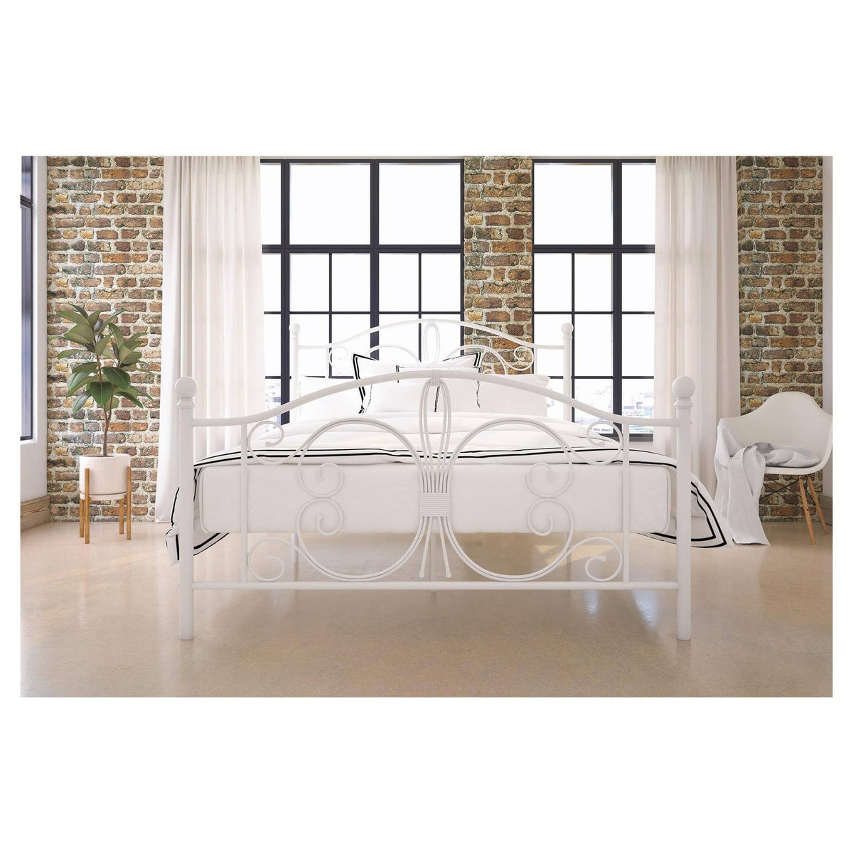White Full Metal Bed R87124