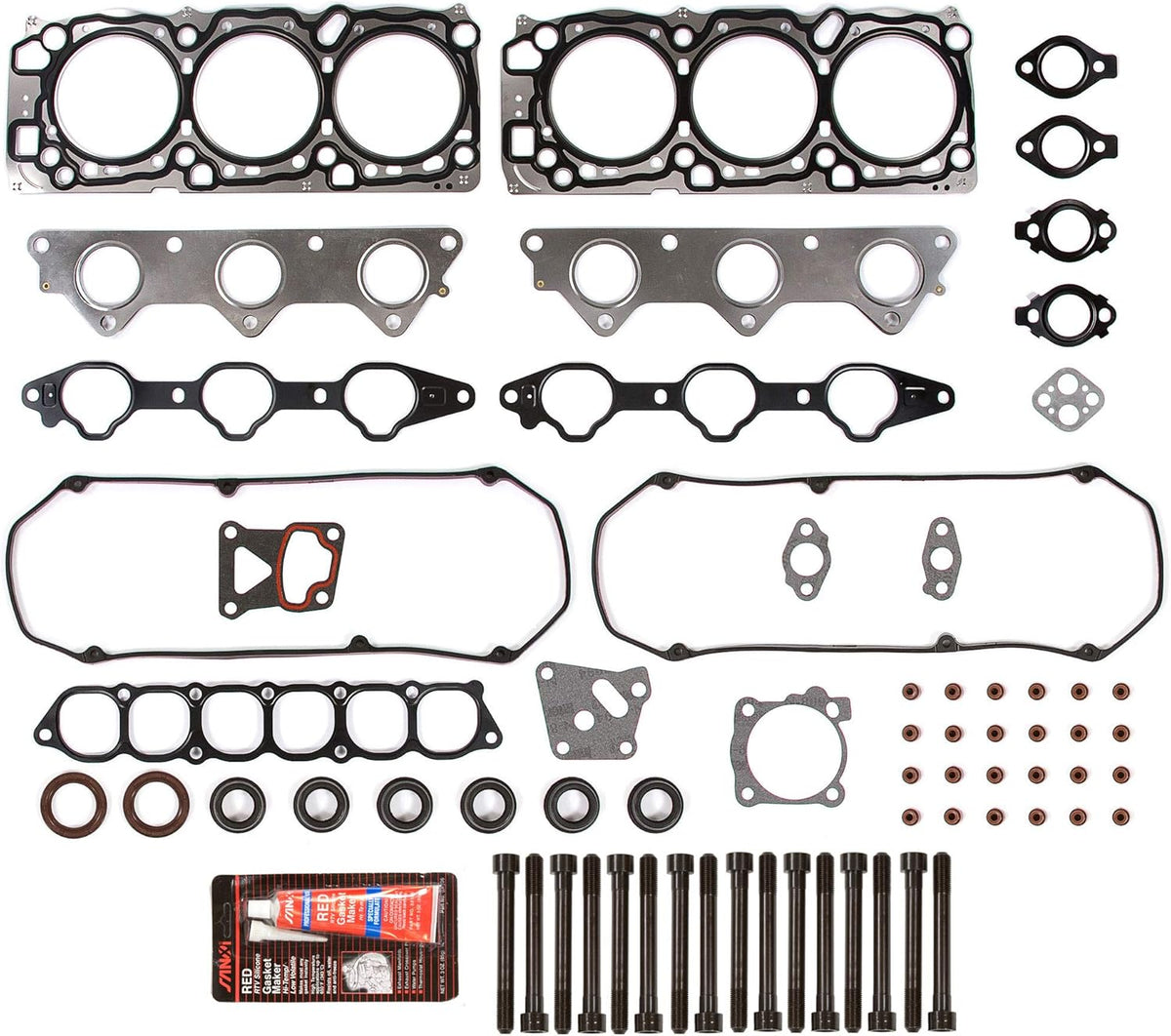 Head Gasket Set Intake Exhaust Valves for 3.5L SOHC 6G74 Q581