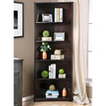 Dark Walnut Solid Wood Corner Bookshelf K175611