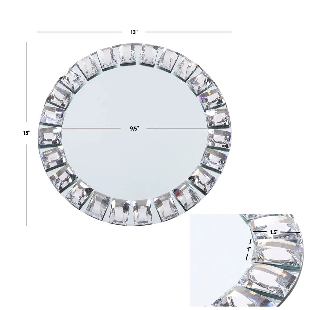 Set of 4 Silver Mirrored Glass Charger Plates X668855