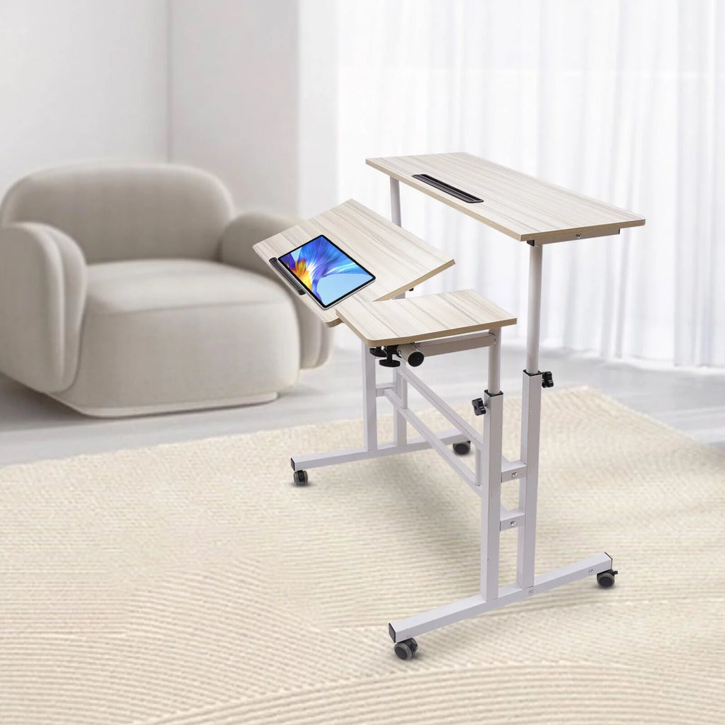 Mobile Adjustable Height Standing Desk with Wheels B626930