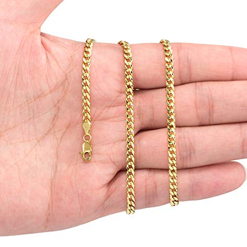 14k Yellow Gold Miami Cuban Link Chain Pendant Necklace P10260