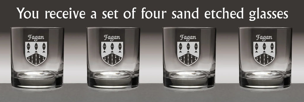 Irish Coat of Arms Tumbler Glasses Set of 4 D597