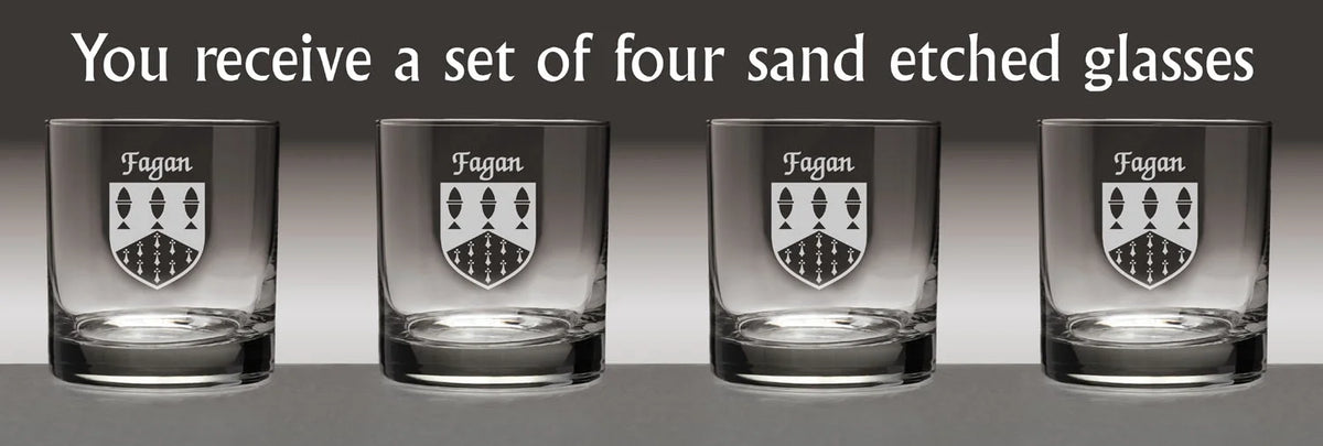 Irish Coat of Arms Tumbler Glasses Set of 4 D597
