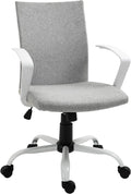 Light Grey White Office Chair with Adjustable Height R9282