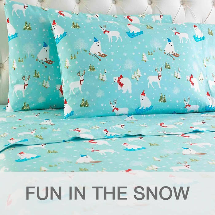 Micro Flannel Sheet Set Blue King T681294