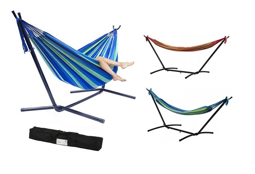 Double Hammock with Steel Stand and Carrying Case W462