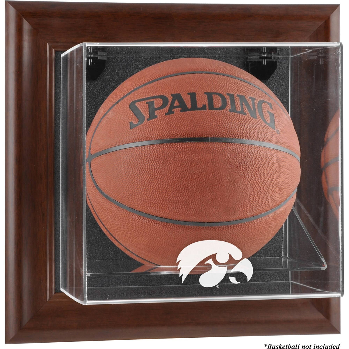 Brown Framed Wall-Mountable Basketball Display Case P353