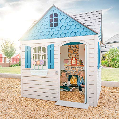 6ft x 6ft x 7 ft Tall Plastic Outdoor Playhouse L424429