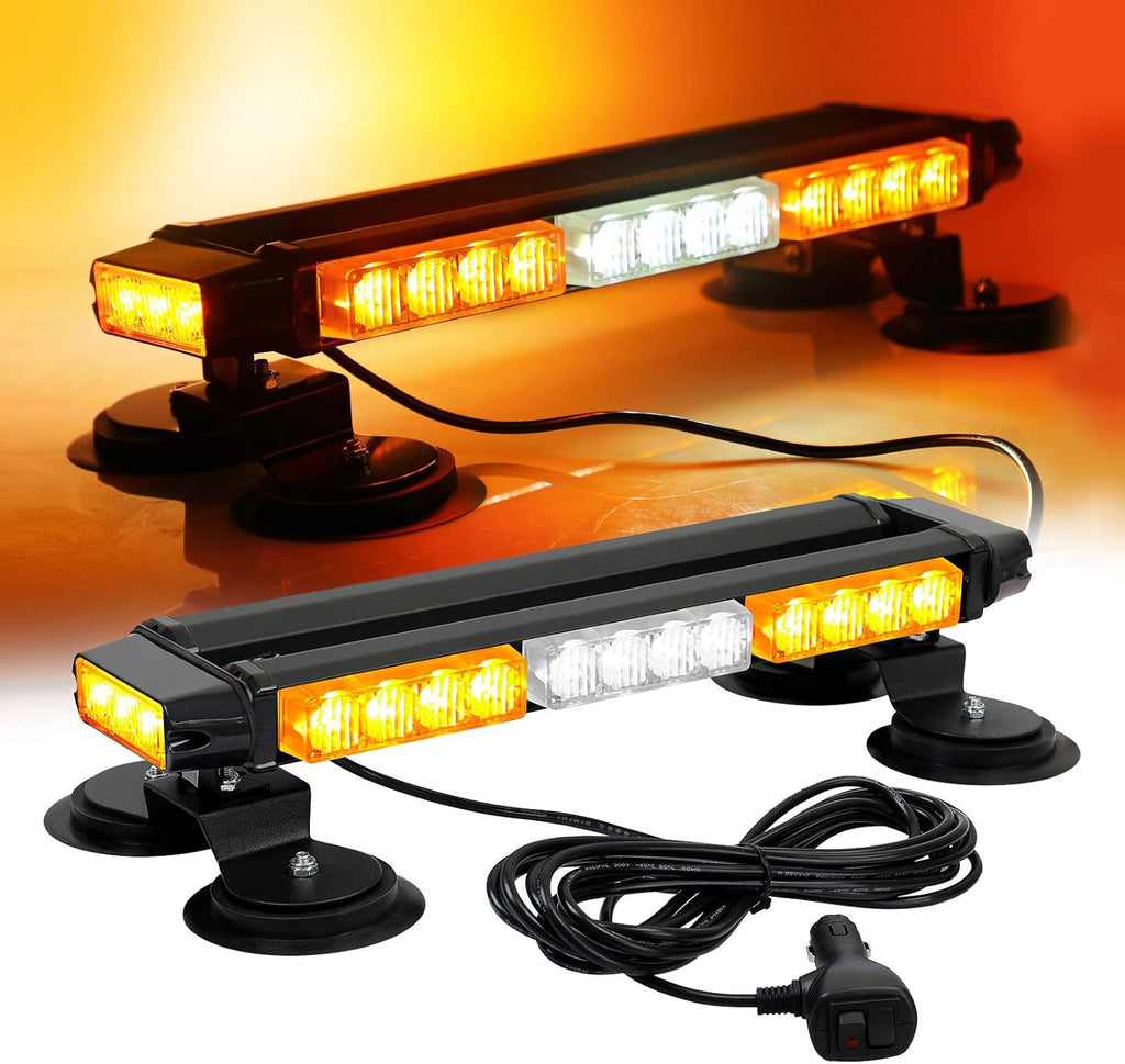 16.8 Inch LED Strobe Flashing Light Bar, 26 Modes Amber Pack of 2 U6745