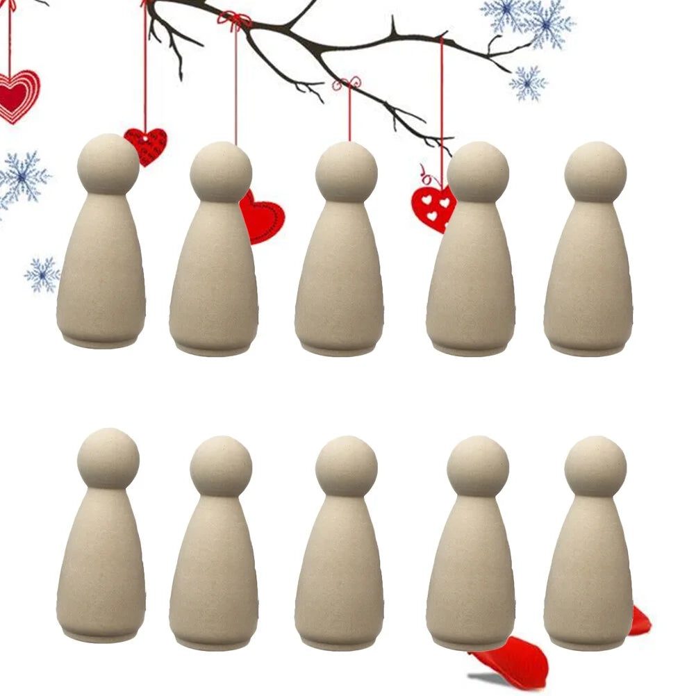 Bamboo Wood Peg Dolls 10 Pcs L463