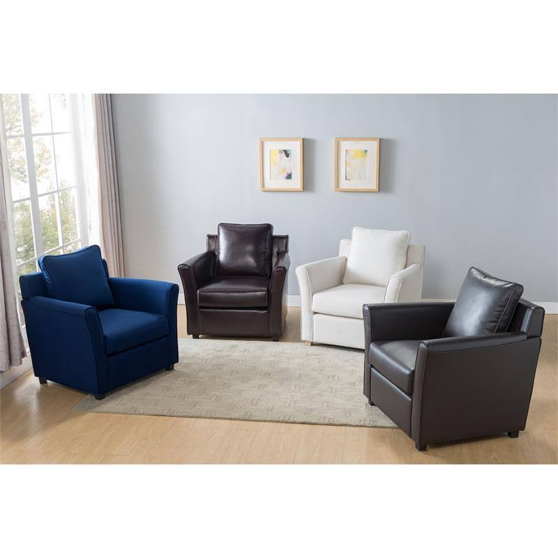 Brown Faux Leather Accent Chair I723218