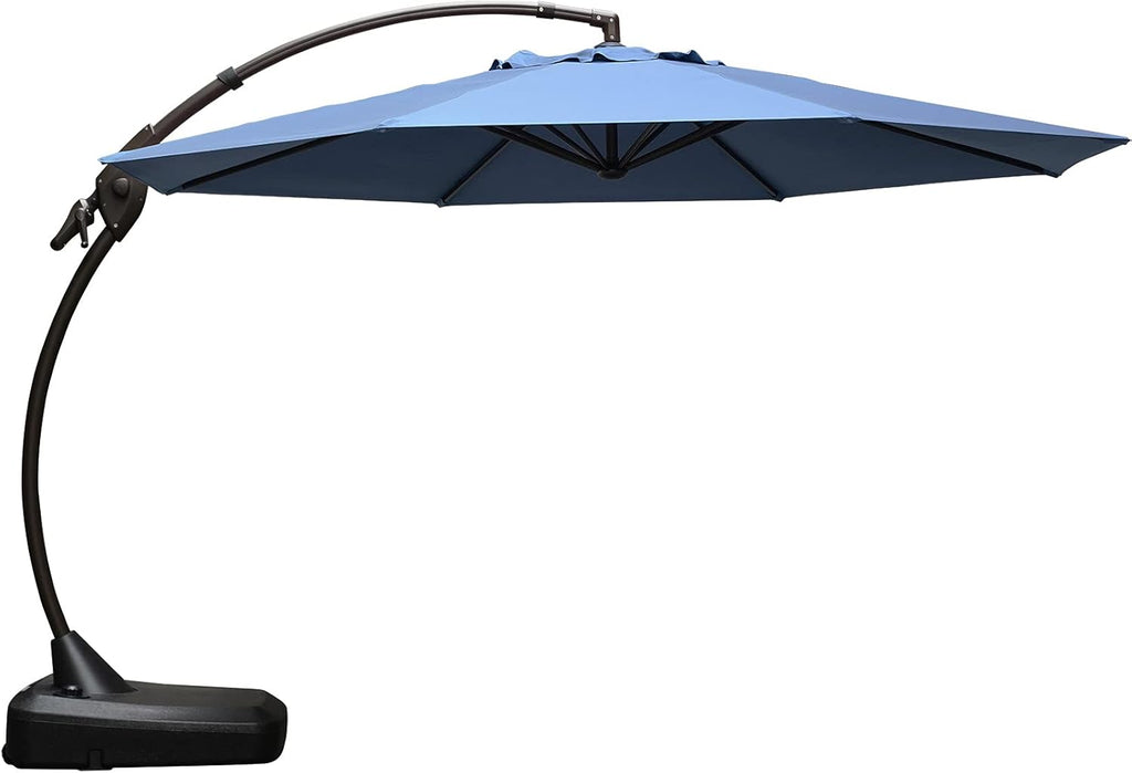 11 FT Curvy Aluminum Offset Cantilever Umbrella with Base J296021
