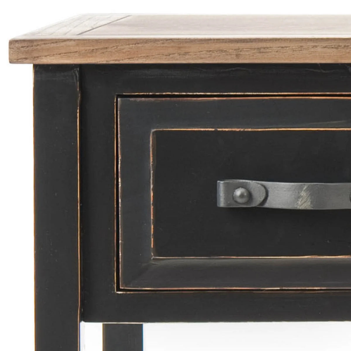 Black Oak 3 Drawer Console Table V418334