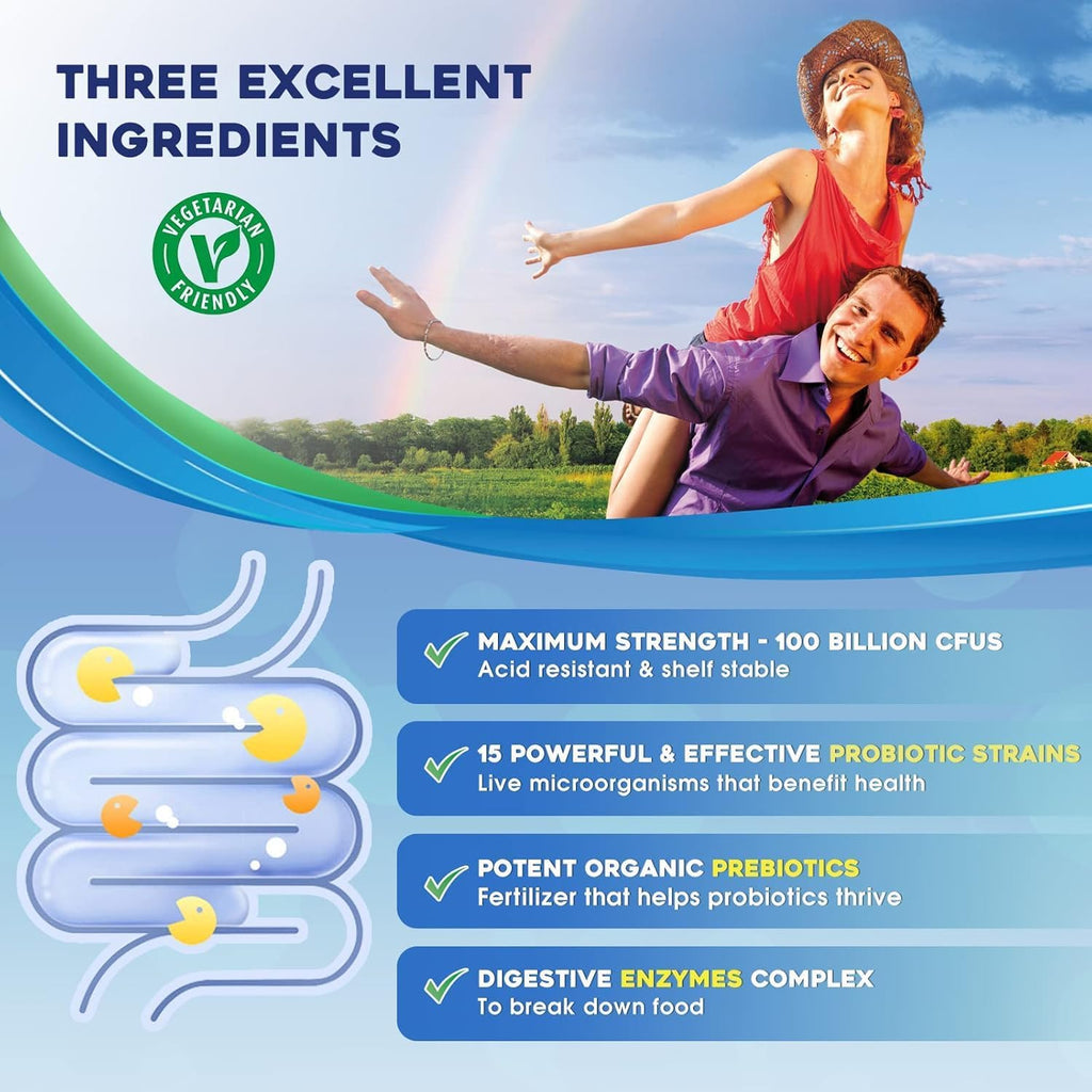 100 Billion Plus Probiotics with Digestive Enzymes & Prebiotics Y656