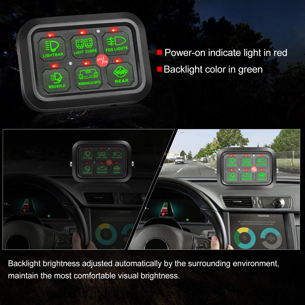 6 Gang Switch Panel with Harness Label Sticker Z54887