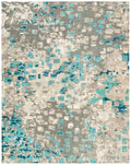 Grey/Blue Abstract Polka Dots Area Rug, 9' x 12' E145672