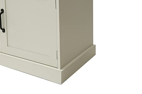 Beige 3-in-1 Wood Hall Tree Coat Hanger with Storage Bench S580039