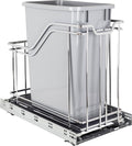 Metal Single Trashcan Polished Chrome E48596