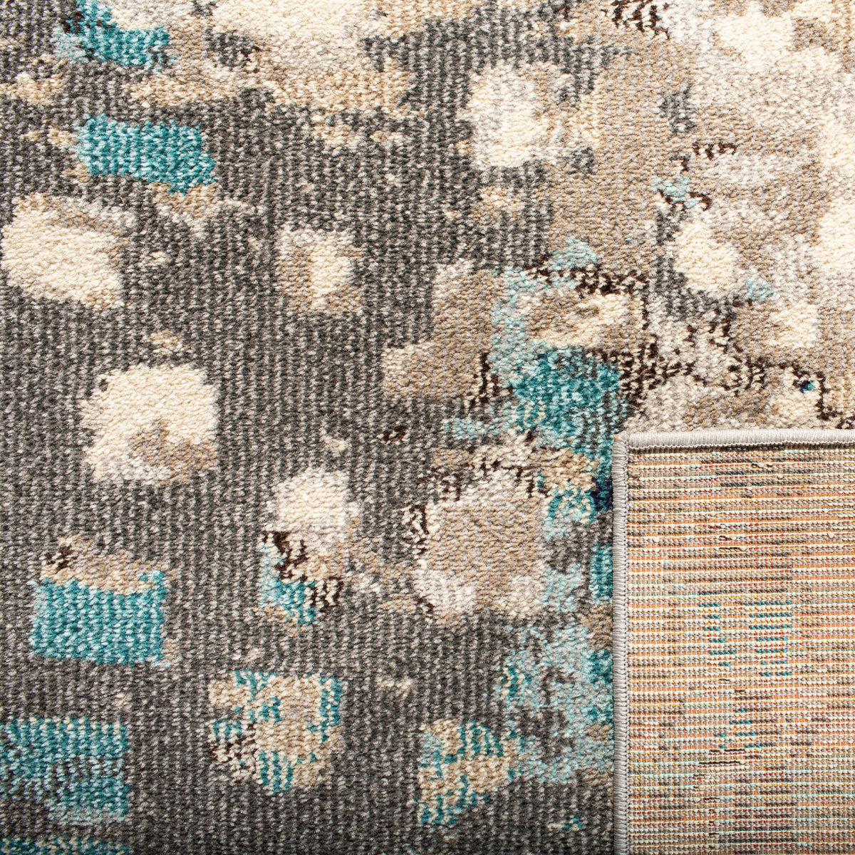 Grey/Blue Abstract Polka Dots Area Rug, 9' x 12' E145672